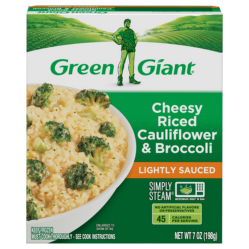 Green Giant Simply Steam Riced Cauliflower, Broccoli Florets & Cheese Sauce Riced Veggies