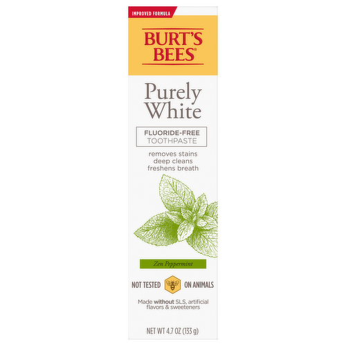 Burt's Bees Purely White Fluoride-Free Toothpaste Zen Peppermint