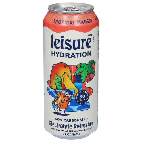 Leisure Project Hydration Tropical Mango Non-Carbonated Electrolyte Refresher Nutrient Enhanced Water Beverage