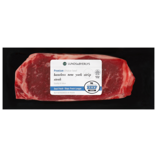 Premium Choice Beef Boneless New York Strip Steak