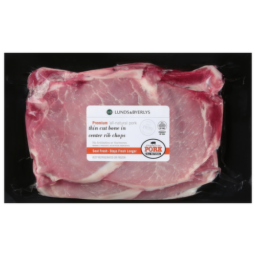 Premium All-Natural Pork Thin-Cut Bone-In Center Rib Chops