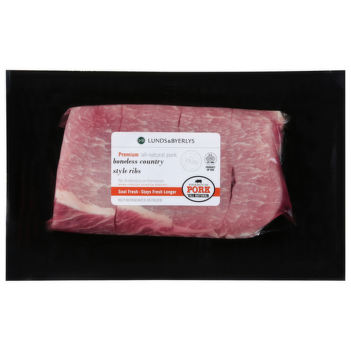 Premium All-Natural Pork Boneless Country Style Ribs