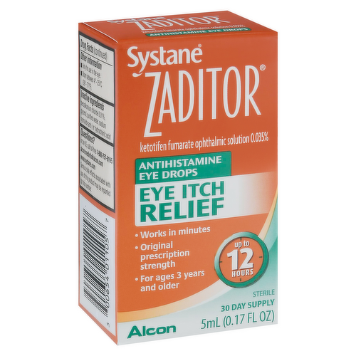 Alcon Systane Zaditor Eye Itch Relief Antihistamine Eye Drops