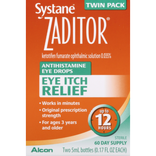 Alcon Systane Zaditor Eye Itch Relief Antihistamine Eye Drops