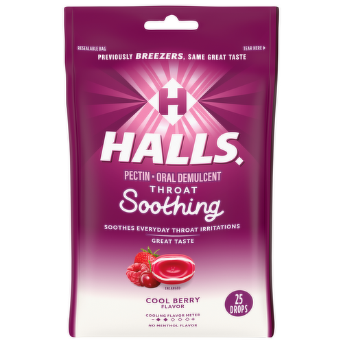 Halls Breezers Cool Berry Pectin Throat Drops