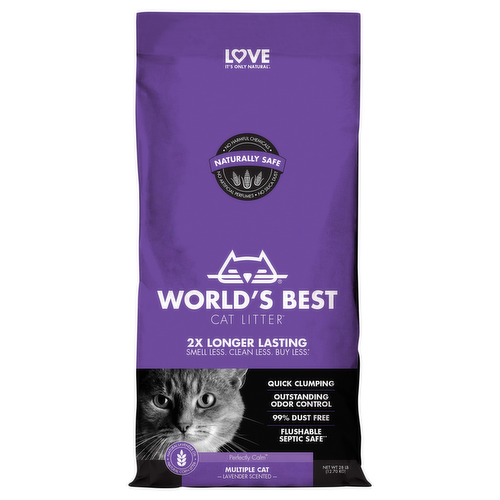 World's Best Cat Litter Multiple Cat Perfectly Calm Lavender Scented Cat Litter