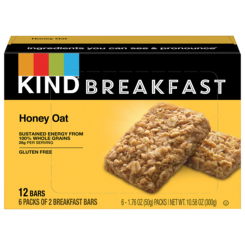 Kind Breakfast Honey Oat Breakfast Bars