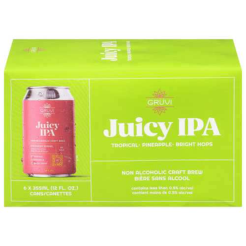 Gruvi Juicy IPA Non-Alcoholic Craft Beer