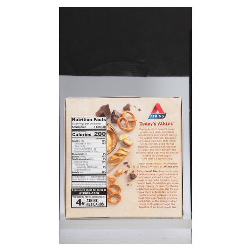 Atkins Chocolate Peanut Butter Pretzel Protein Meal Replacement Bars