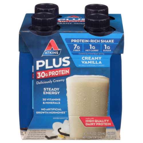 Atkins Plus Creamy Vanilla Protein Shakes