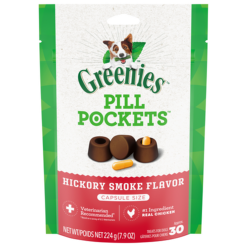 Greenies Pill Pockets Capsule Size Hickory Smoke Flavor Dog Treats