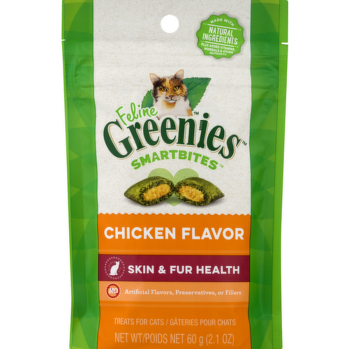 Greenies Feline SmartBites Skin & Fur Health Chicken Flavor Treats for Cats