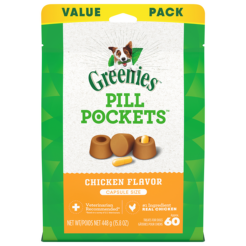 Greenies Pill Pockets Capsule Size Chicken Flavor Dog Treats Value Pack