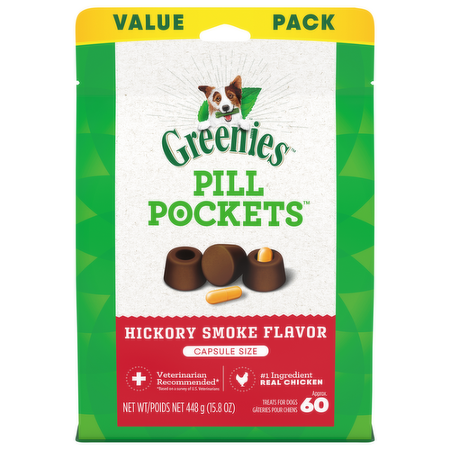 Greenies Pill Pockets Capsule Size Hickory Smoke Flavor Treats For Dogs Value Pack