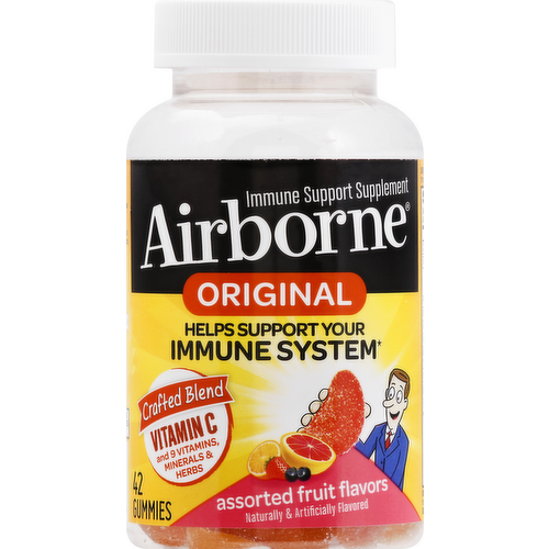 Airborne Gummies Original Immune Support Supplement Assorted Fruit Flavors