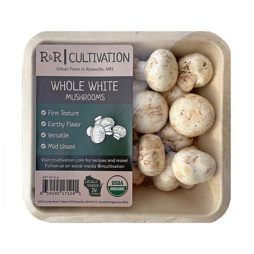 R&R Cultivation Organic Whole White Mushrooms