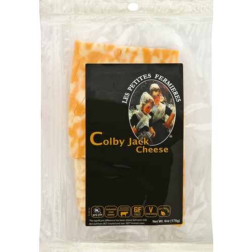 Les Petites Fermieres Colby Jack Cheese Slices - Kosher for Passover