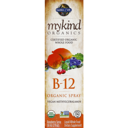 Garden of Life mykind Organics B-12 Organic Spray Raspberry Liquid