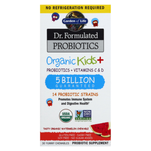 Garden of Life Dr. Formulated Probiotics Organic Kids+ Watermelon Chewables