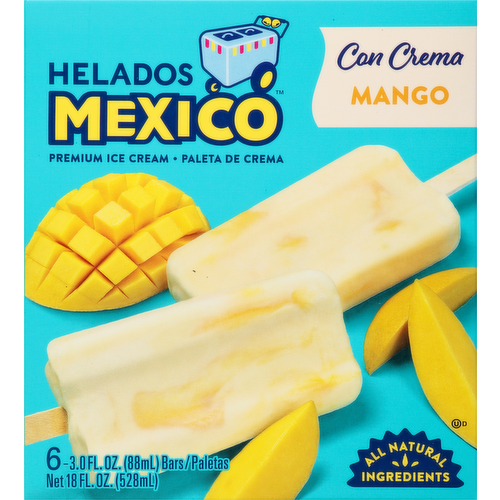 Helados Mexico Paletas Mango Fruit & Cream Ice Cream Bars