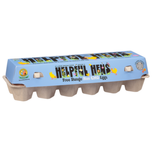 Helpful Hens Free Range Non GMO Large Brown Eggs