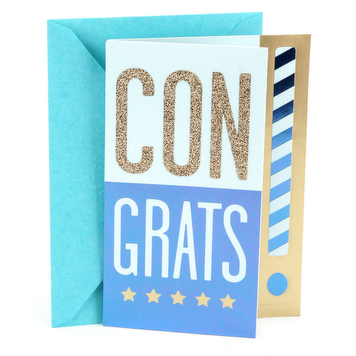 Hallmark Congratulations Card or Graduation Card (Congrats, Blank Inside)