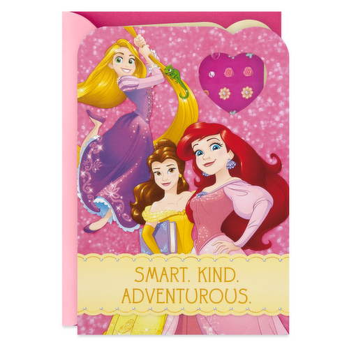 Hallmark Birthday Card for Kids (Disney Princess Earring Stickers)