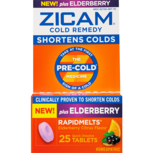 Zicam Cold Remedy RapidMelts Elderberry Citrus Flavor Tablets