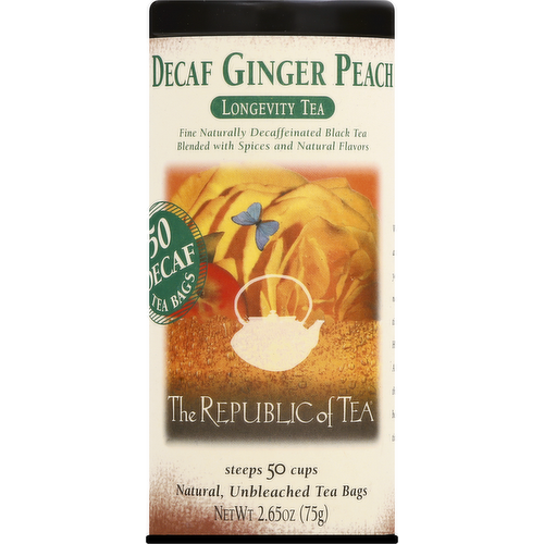 The Republic of Tea Decaf Ginger Peach Black Tea