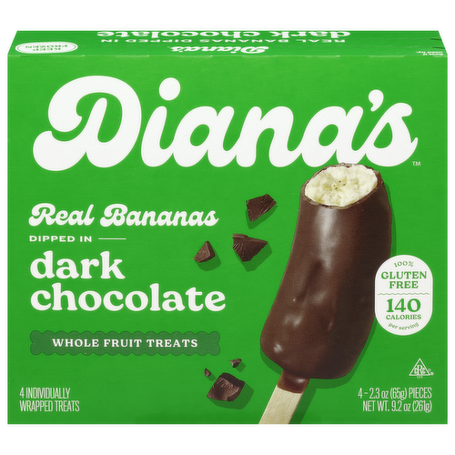 Diana's Real Bananas Halves in Dark Chocolate