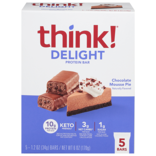 think! Keto Chocolate Mousse Pie Protein Bars
