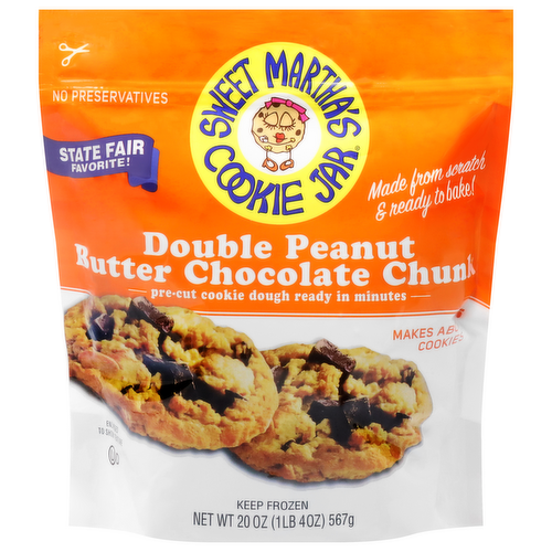 Sweet Martha's Cookie Jar Double Peanut Butter Chocolate Chunk Cookie Dough