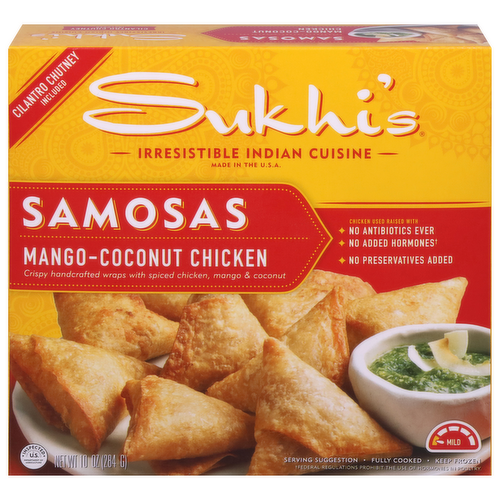 Sukhi's Samosas Mango Coconut Chicken with Chutney