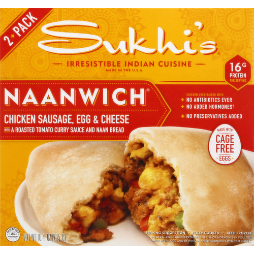 Sukhi's Breakfast Naanwich Chicken Sausage, Egg & Cheese