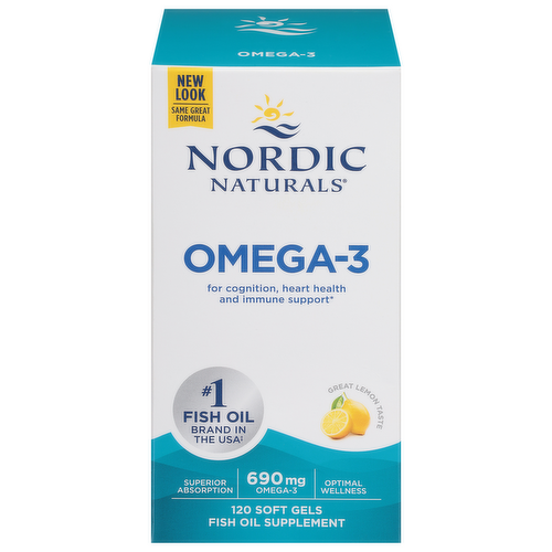 Nordic Naturals Omega-3 Lemon 1000mg Soft Gels