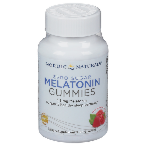 Nordic Naturals Zero Sugar Melatonin Gummies 1.5 mg Raspberry Flavor