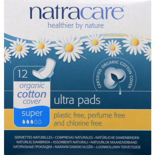 Natracare Organic Cotton Super Ultra Pads with Wings