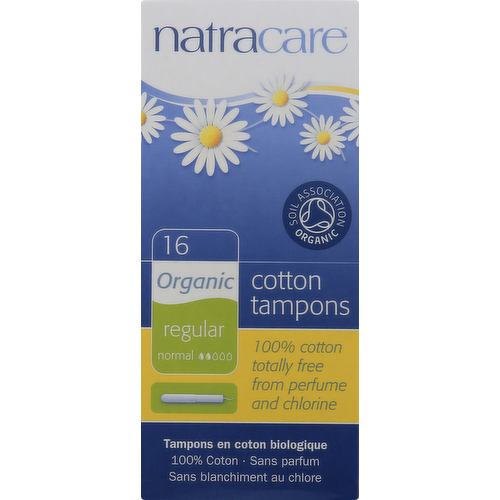 Natracare Organic All-Cotton Regular Tampons with Applicator