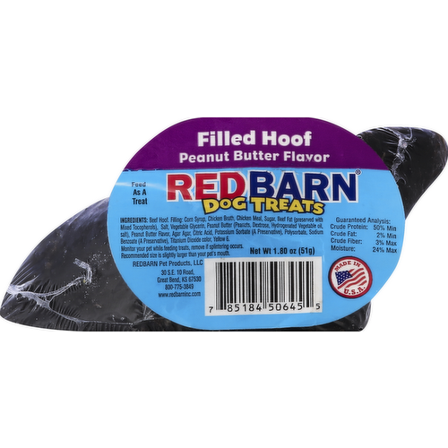 Redbarn Naturals Peanut Butter Flavor Filled Hoof Small Dog Treat