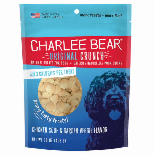 Charlee Bear Original Crunch Natural Dog Treats Chicken Soup & Garden Veggie