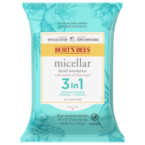 Burt's Bees Micellar Facial Towelettes with Coconut & Lotus Water