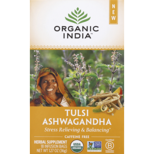 Organic India Organic Tulsi Ashwagandha Herbal Tea