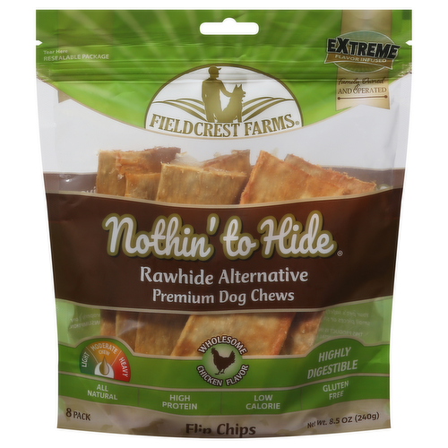 Nothin' to Hide Wholesome Chicken Flavor Flip Chips Rawhide Alternative Premium Dog Chews