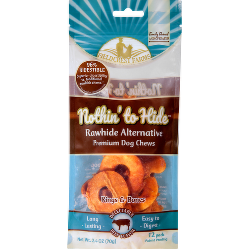 Nothin' to Hide Delectable Beef Flavor Rings & Bones Rawhide Alternative Premium Dog Chews