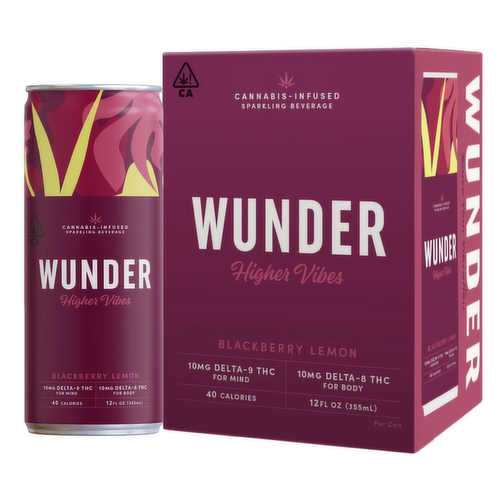 Find Wunder Higher Vibes THC Blackberry Lemon Cannabis-Infused Sparkling Beverages