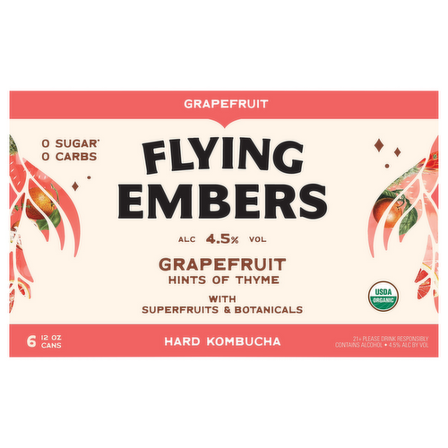 Flying Embers Grapefruit Hard Kombucha