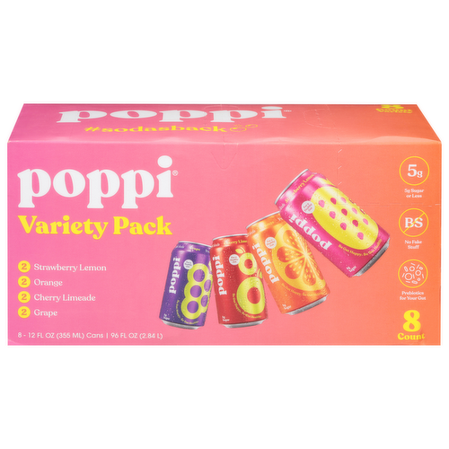 Poppi Fruit Variety Pack Prebiotic Soda