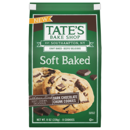 Tate's Bake Shop Soft Baked Dark Chocolate Chunk Cookies