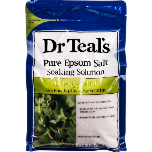 Dr Teal's Relax & Relief Pure Epsom Salt Soaking Solution with Eucalyptus & Spearmint