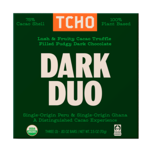 TCHO Organic Dark Duo Chocolate Bar